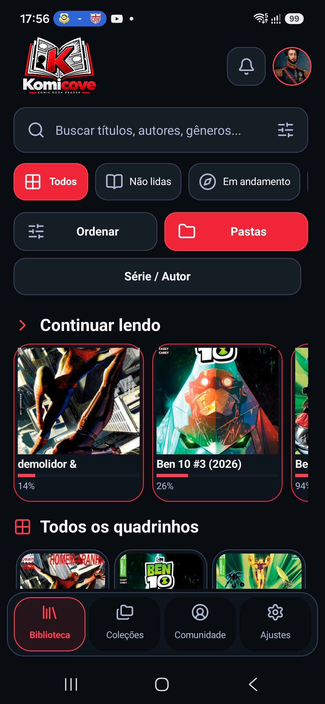 Komicove library on Android
